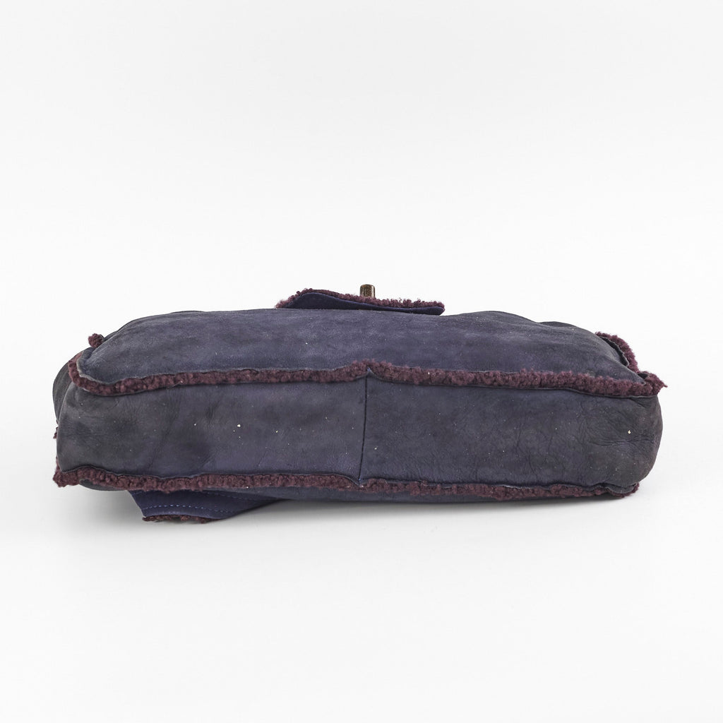 Chanel Vintage Suede Tote Navy