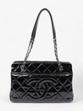 Chanel Timeless CC Shopping Tote Black Patent Leather Medium