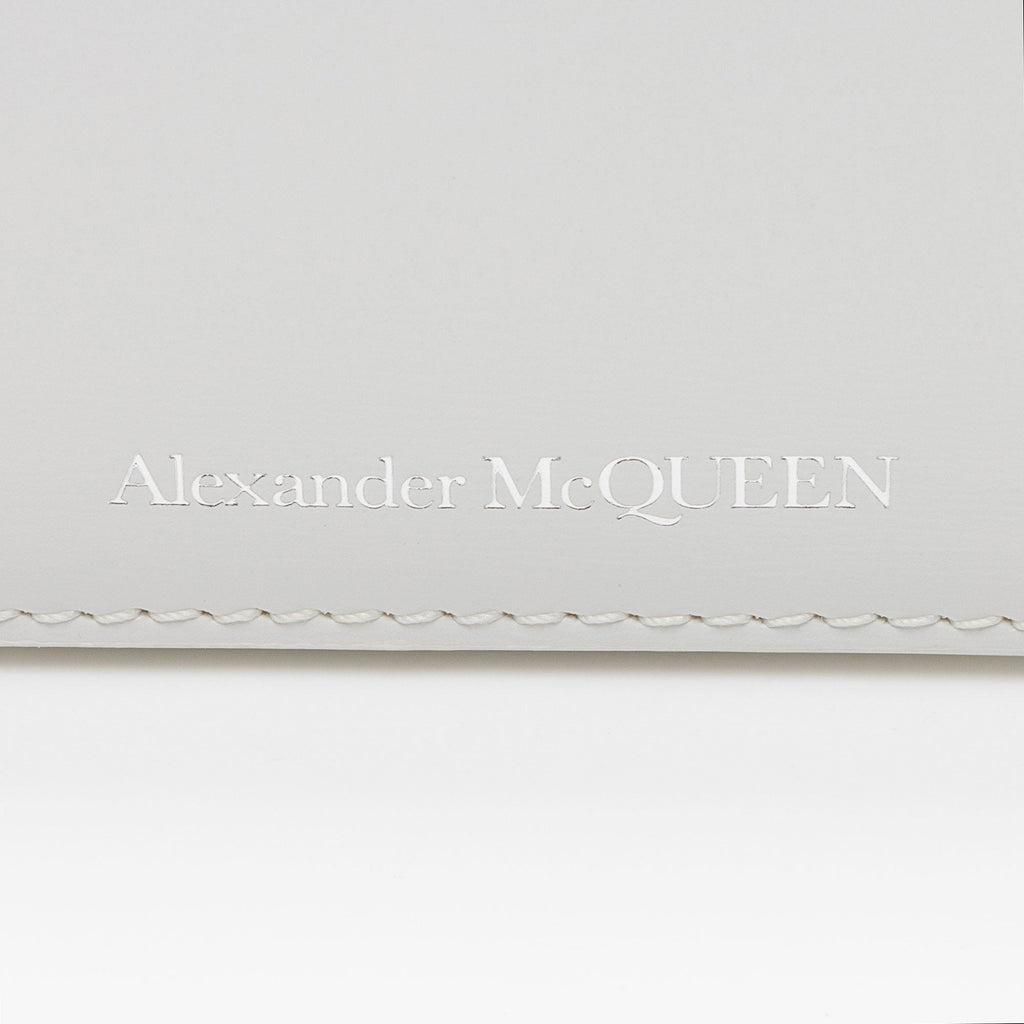 Alexander McQueen Calfskin Four Ring Mini Card Holder On Chain (SHF-Pf6Zet)