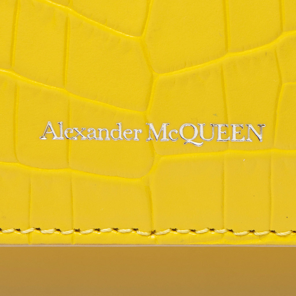 Alexander McQueen Croc Embossed Leather Skull Small Crossbody