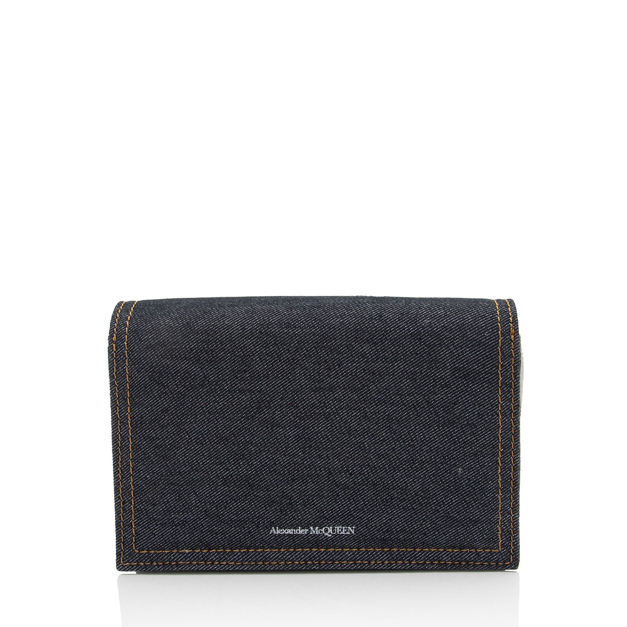 Alexander McQueen Denim Biker Skull Shoulder Bag