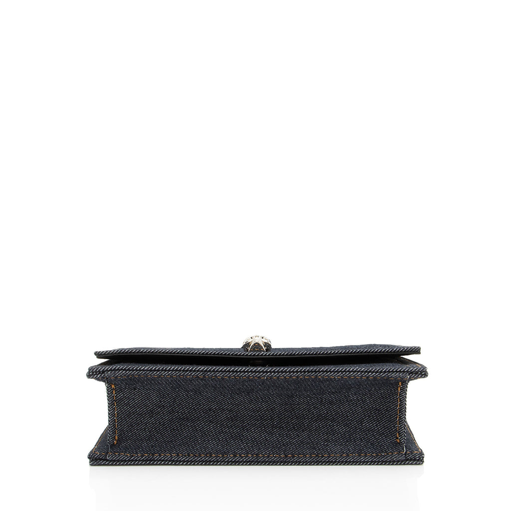Alexander McQueen Denim Biker Skull Shoulder Bag