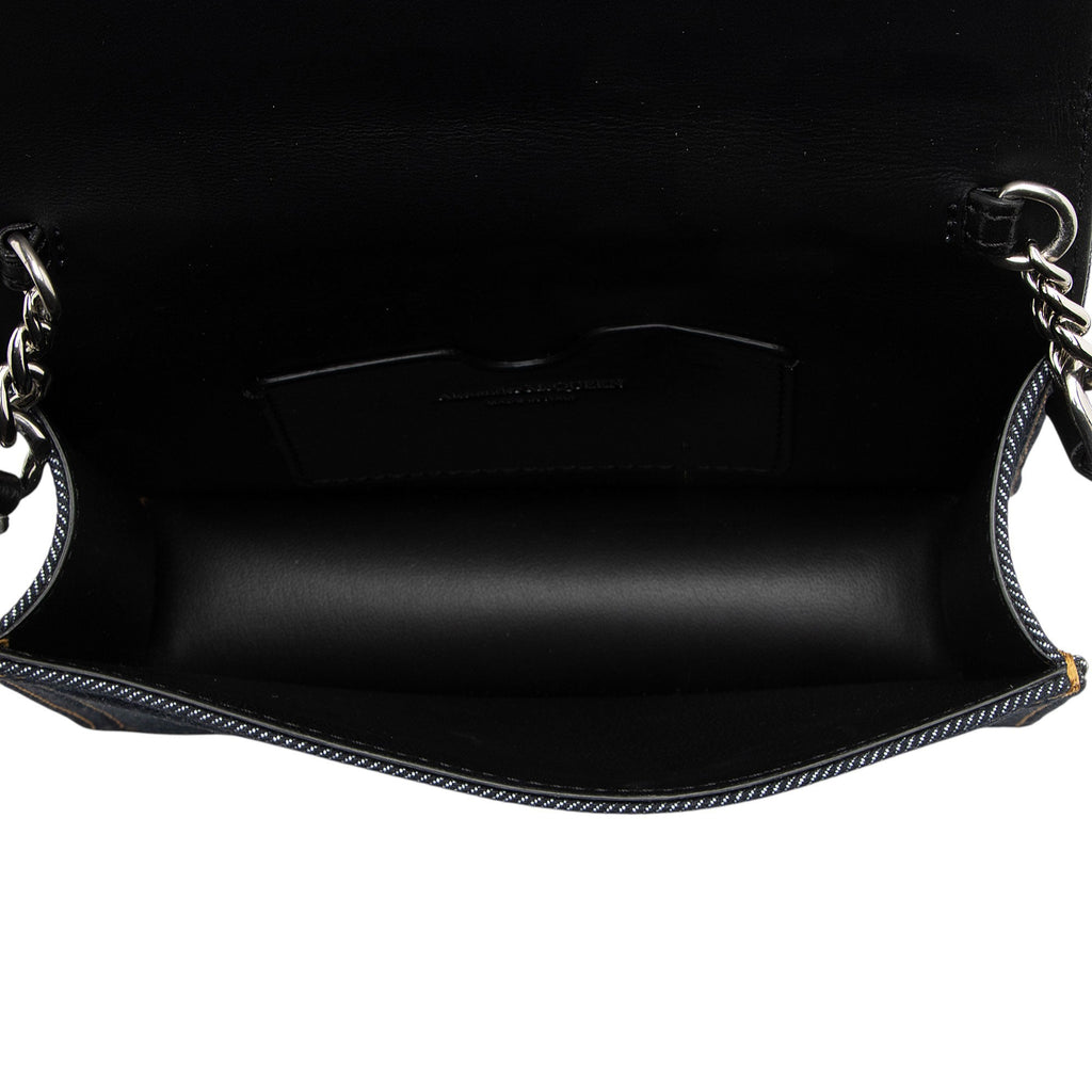 Alexander McQueen Denim Biker Skull Shoulder Bag