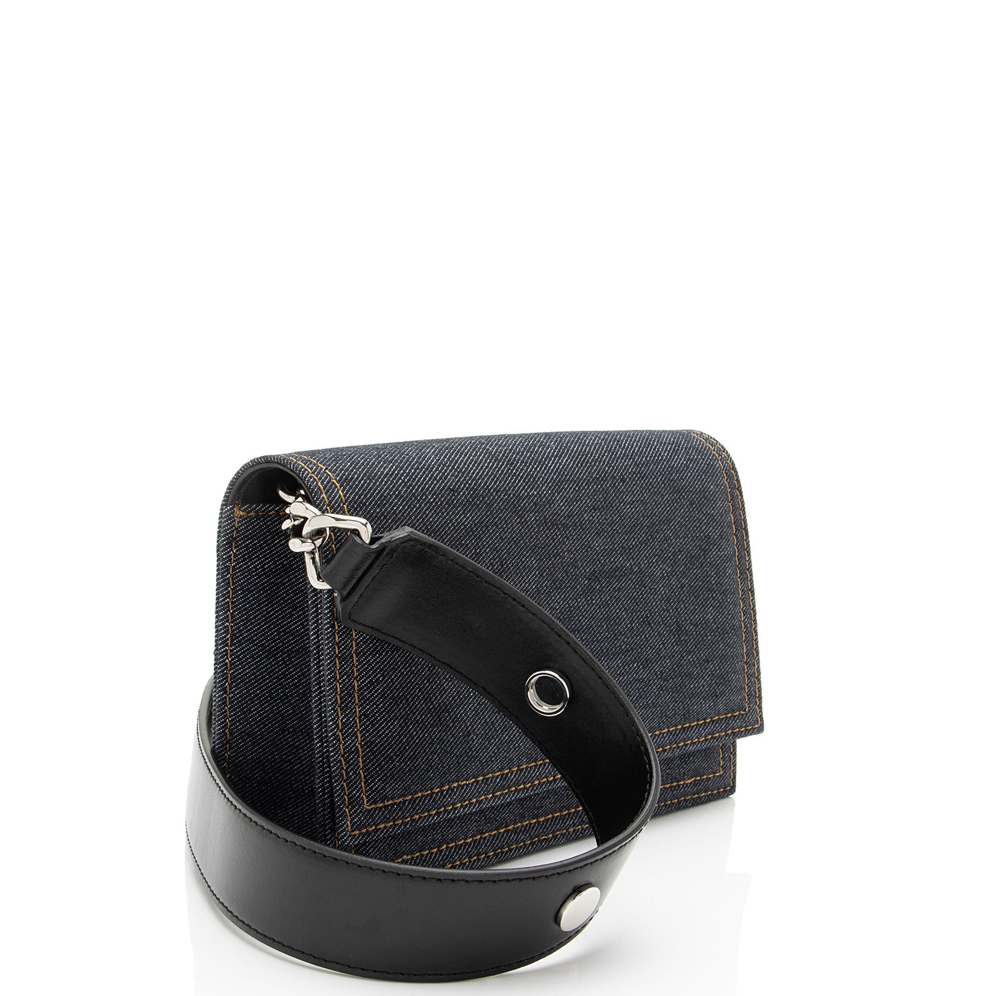 Alexander McQueen Denim Biker Skull Shoulder Bag