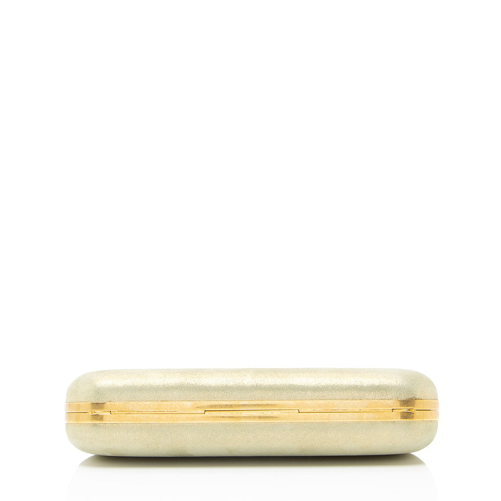 Alexander McQueen Metallic Suede Knuckle Box Clutch
