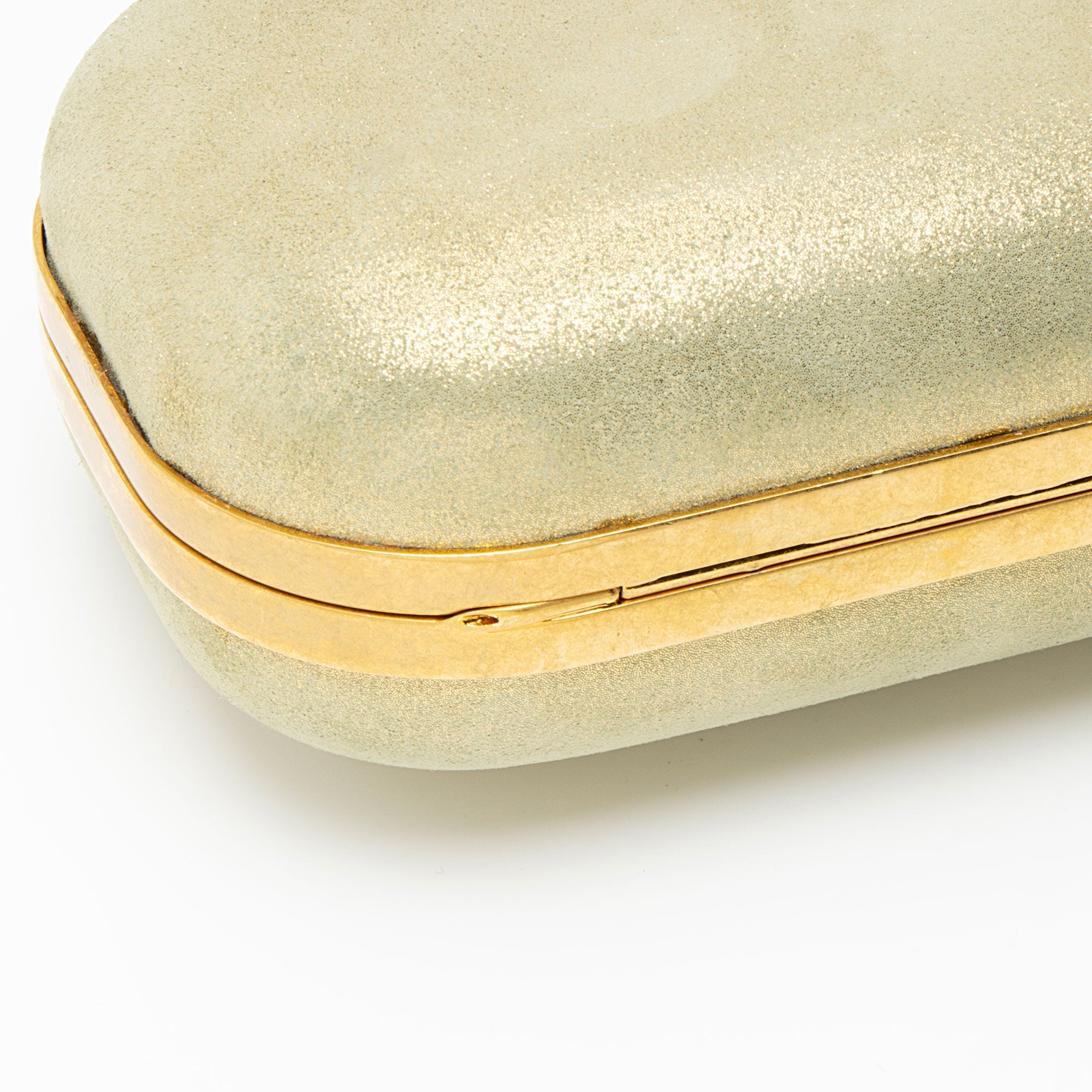 Alexander McQueen Metallic Suede Knuckle Box Clutch