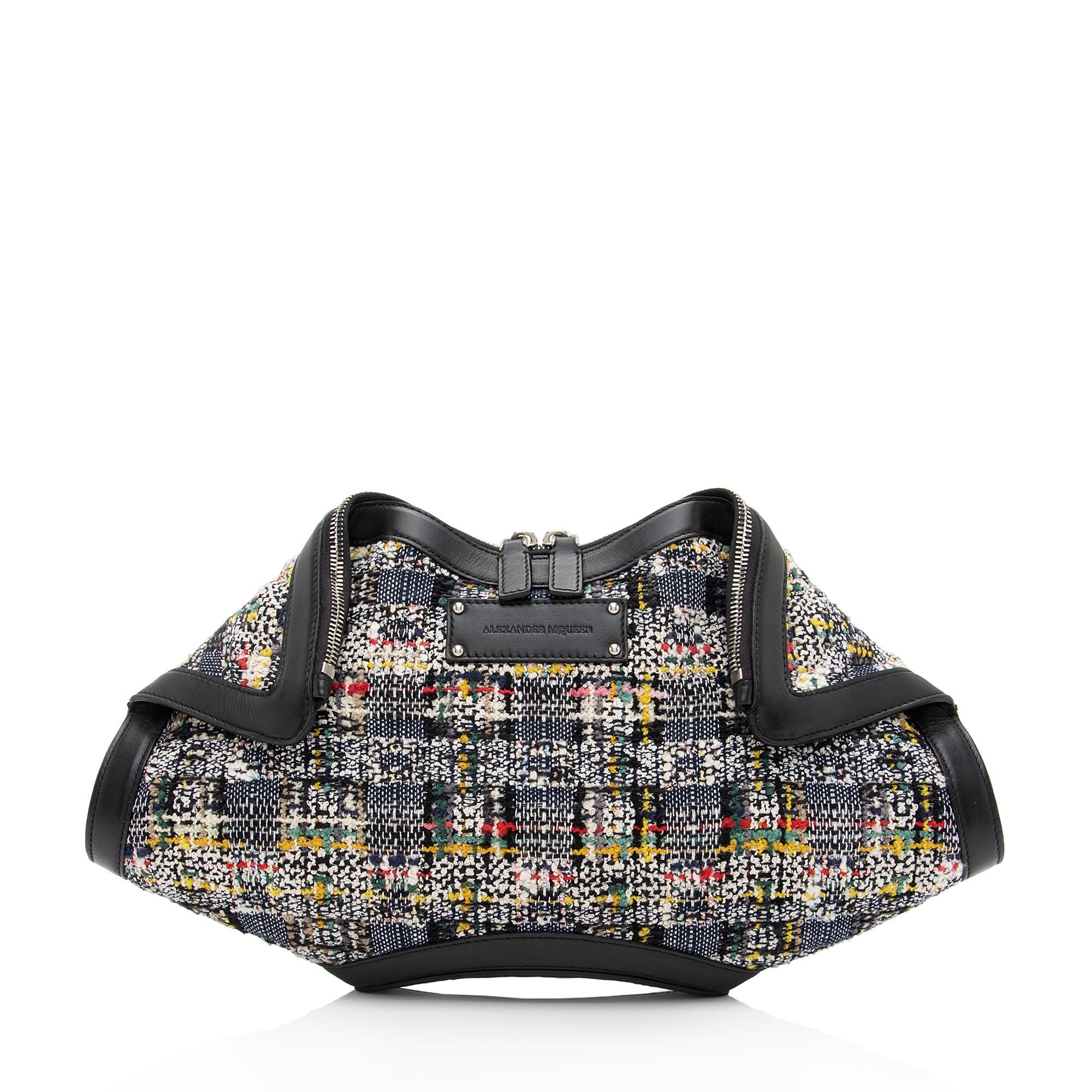 Alexander McQueen Tweed Calfskin Manta Clutch (SHF-hYe4Lv)