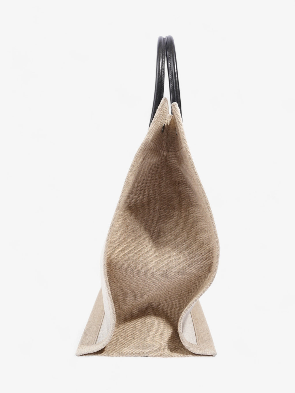 Saint Laurent Rive Gauche Tote White / Beige Cotton Large