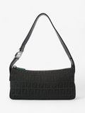 Fendi Zucca Shoulder Bag Black Canvas