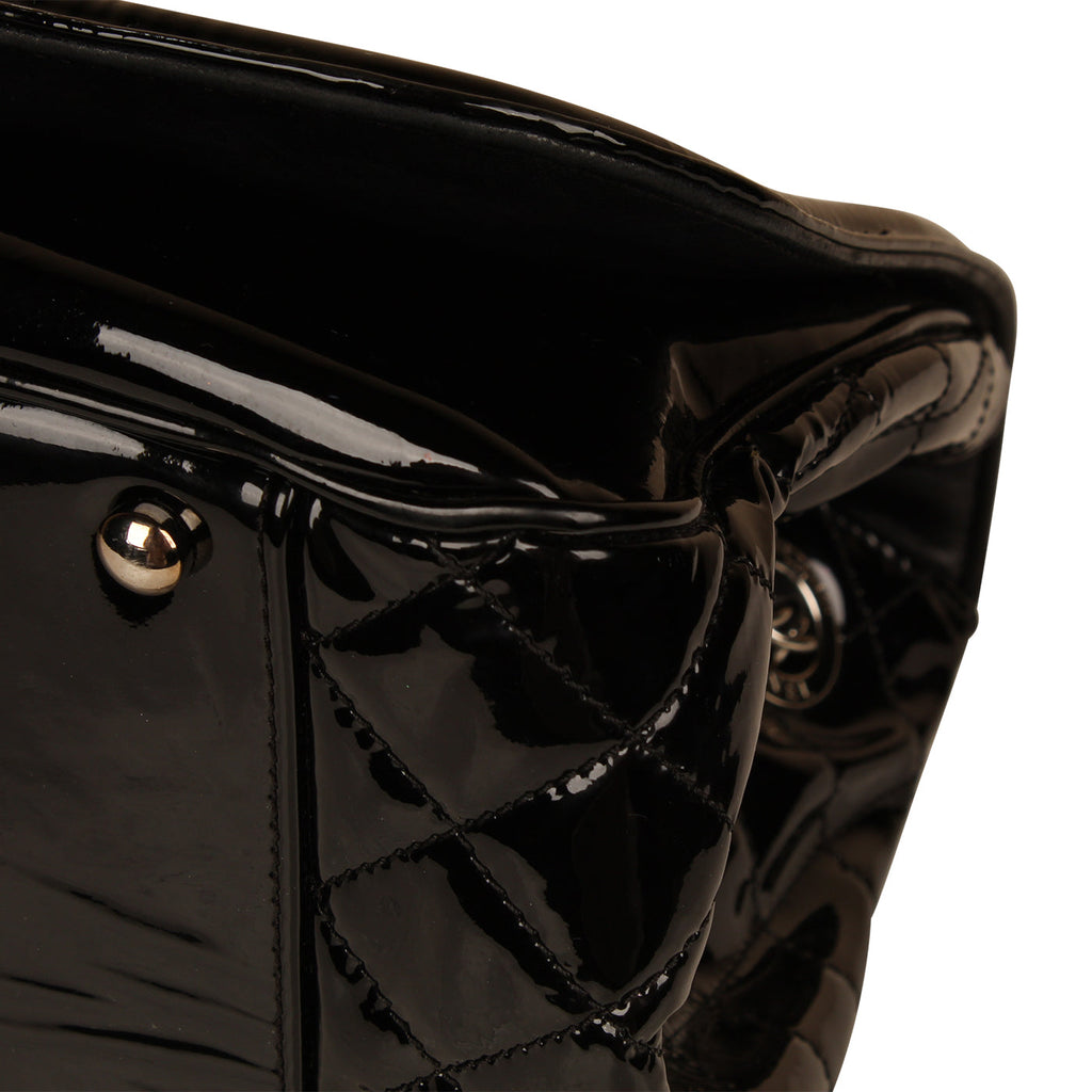 Chanel Vintage Black Vinyl Shoulder Bag