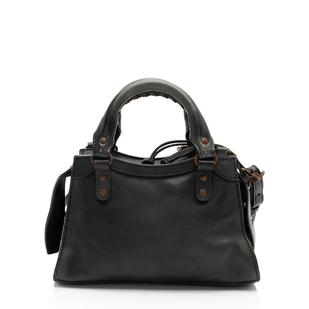 Balenciaga Calfskin Neo Classic Rust Hardware City Mini Satchel (SHF-A4mdtV)