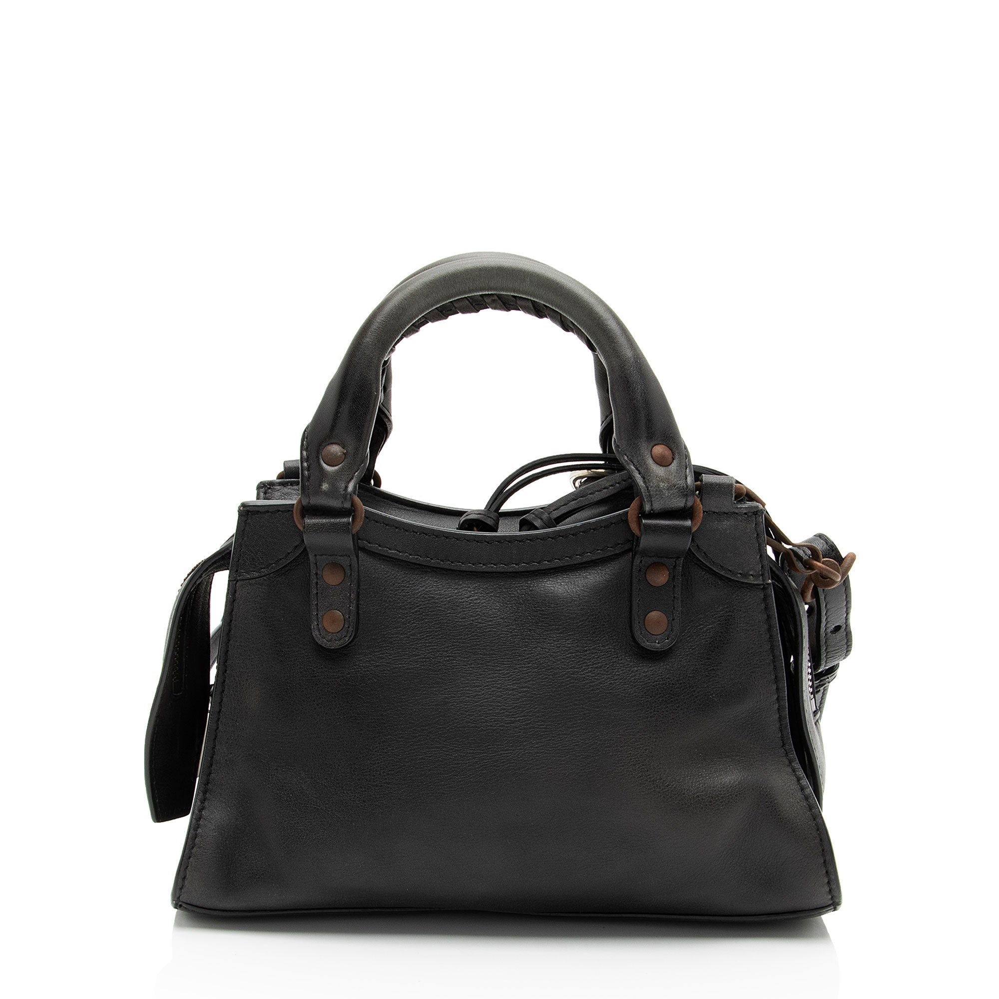 Balenciaga Calfskin Neo Classic Rust Hardware City Mini Satchel (SHF-A4mdtV)