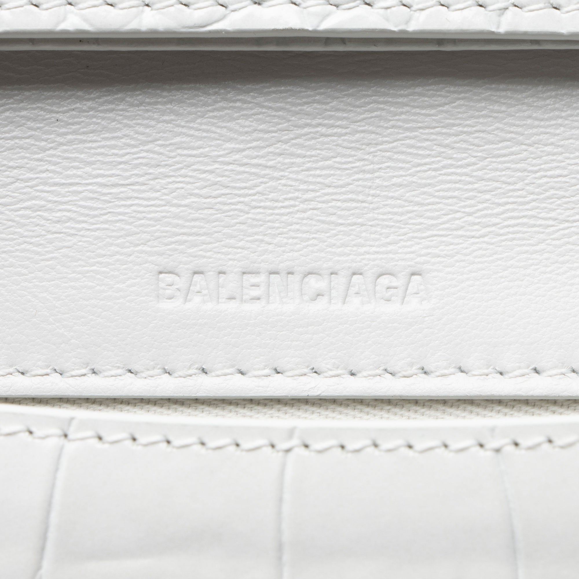 Balenciaga Croc Embossed Calfskin Lock Medium Shoulder Bag