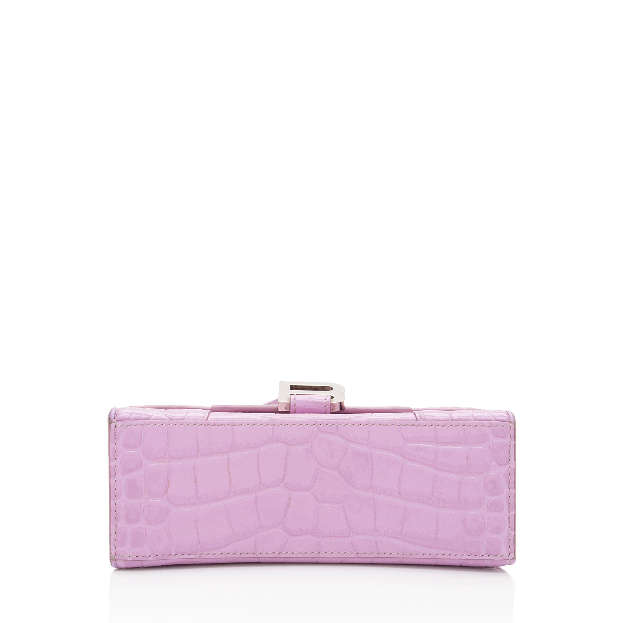Balenciaga Shiny Croc Embossed Calfskin Hourglass XS Top Handle