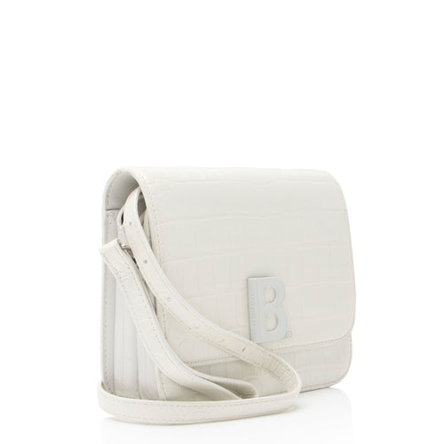 Balenciaga Croc Embossed Leather Small B Bag