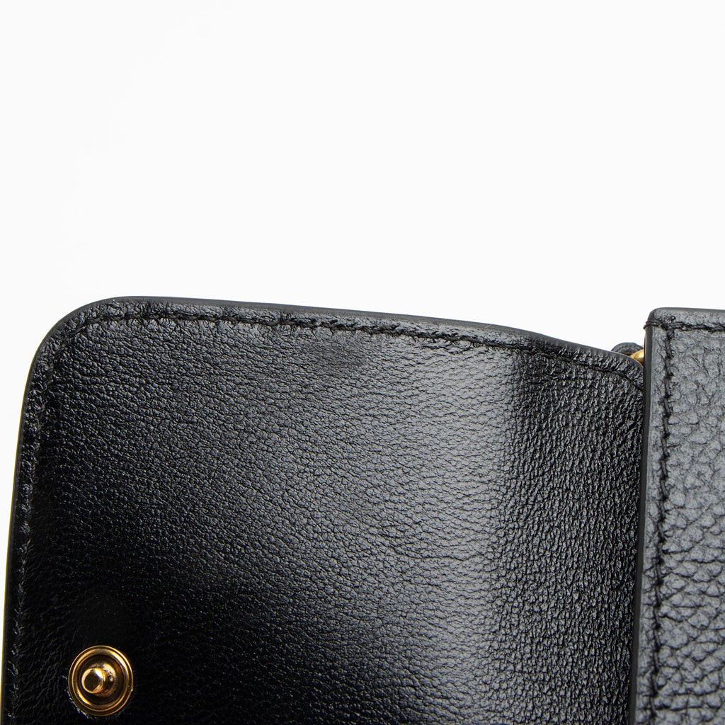 Balenciaga Grained Calfskin Logo Cash Mini Wallet on Chain (SHF-uR1F9W)