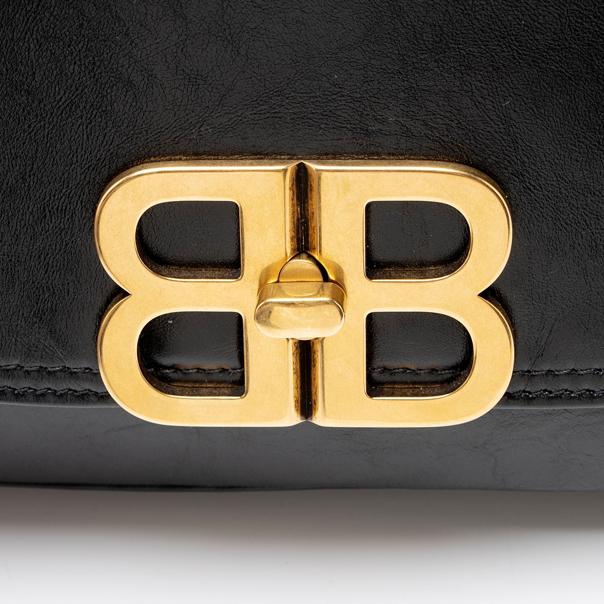 Balenciaga Leather BB Soft Medium Shoulder Bag