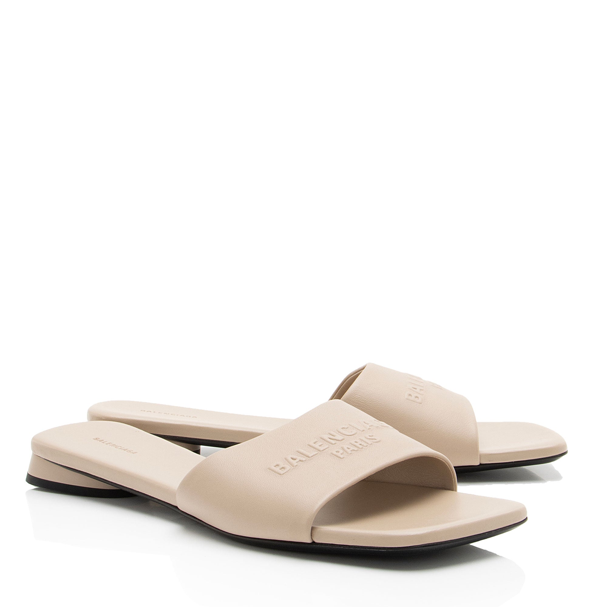 Balenciaga Leather Duty Free Slides - Size 7 / 37