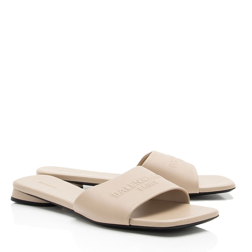 Balenciaga Leather Duty Free Slides - Size 7 / 37