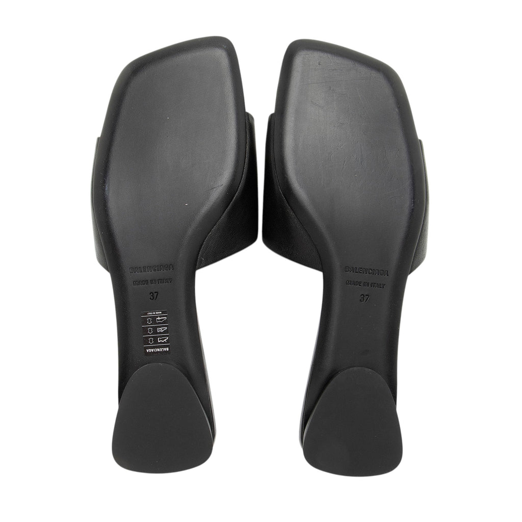 Balenciaga Leather Duty Free Slides - Size 7 / 37