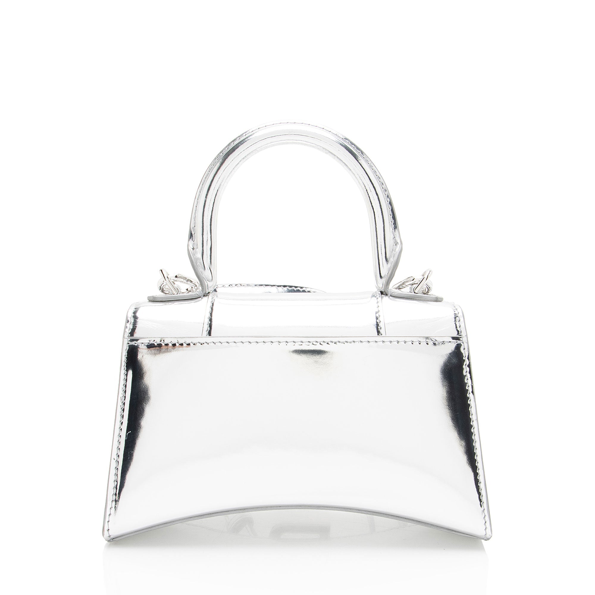 Balenciaga Metallic Calfskin Hourglass XS Top Handle