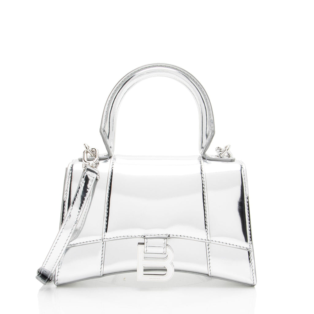 Balenciaga Metallic Calfskin Hourglass XS Top Handle