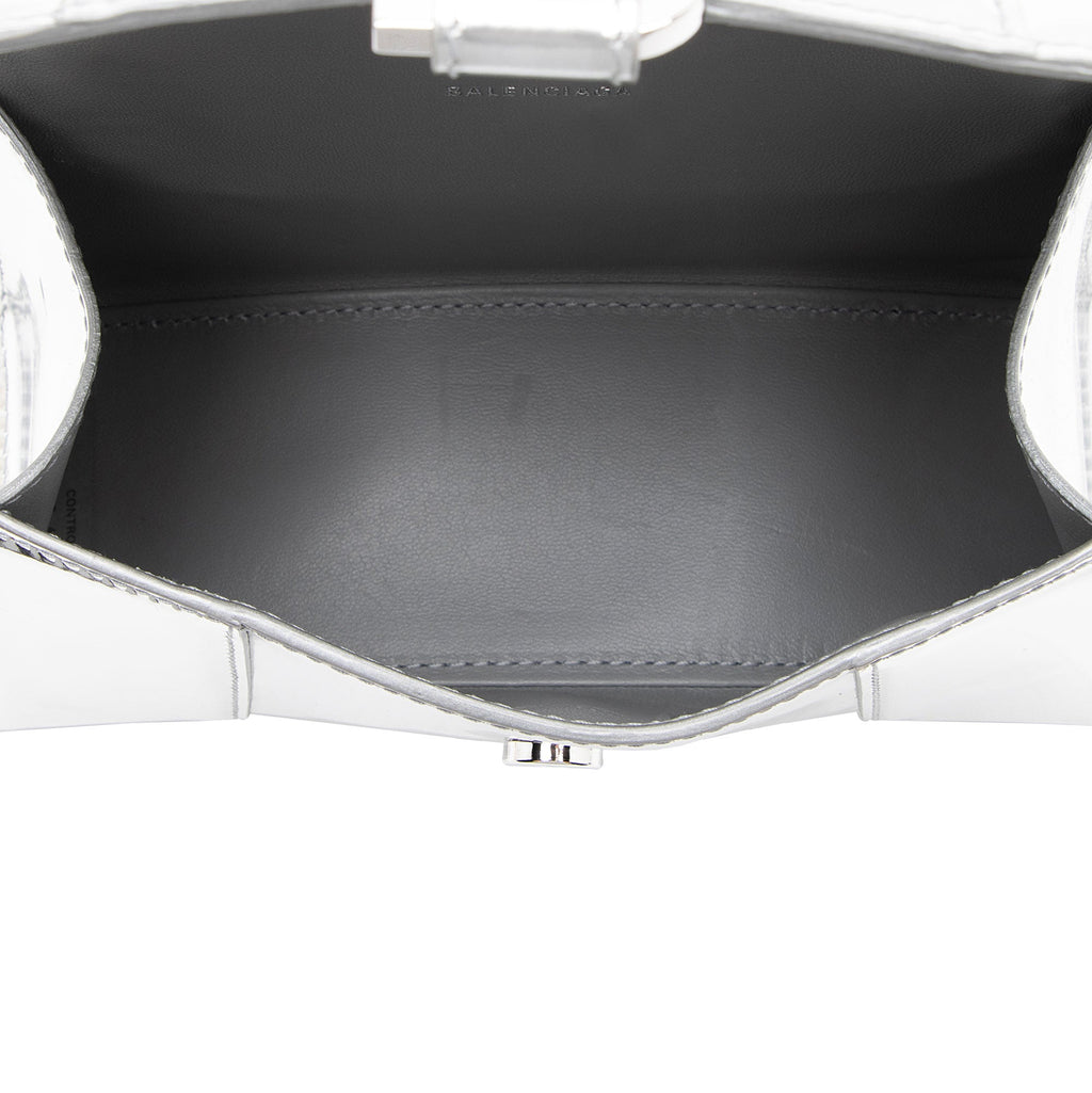 Balenciaga Metallic Calfskin Hourglass XS Top Handle