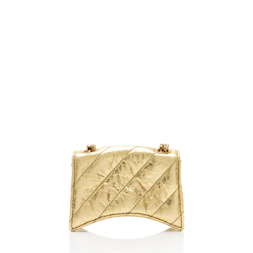 Balenciaga Metallic Quilted Calfskin Crush Mini Shoulder Bag