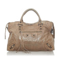 Balenciaga Motocross Classic City Lambskin Leather Satchel (SHG-33532)