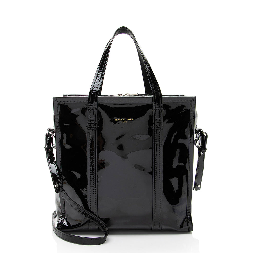 Balenciaga Patent Leather Bazar Small Shopper Tote