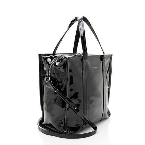 Balenciaga Patent Leather Bazar Small Shopper Tote