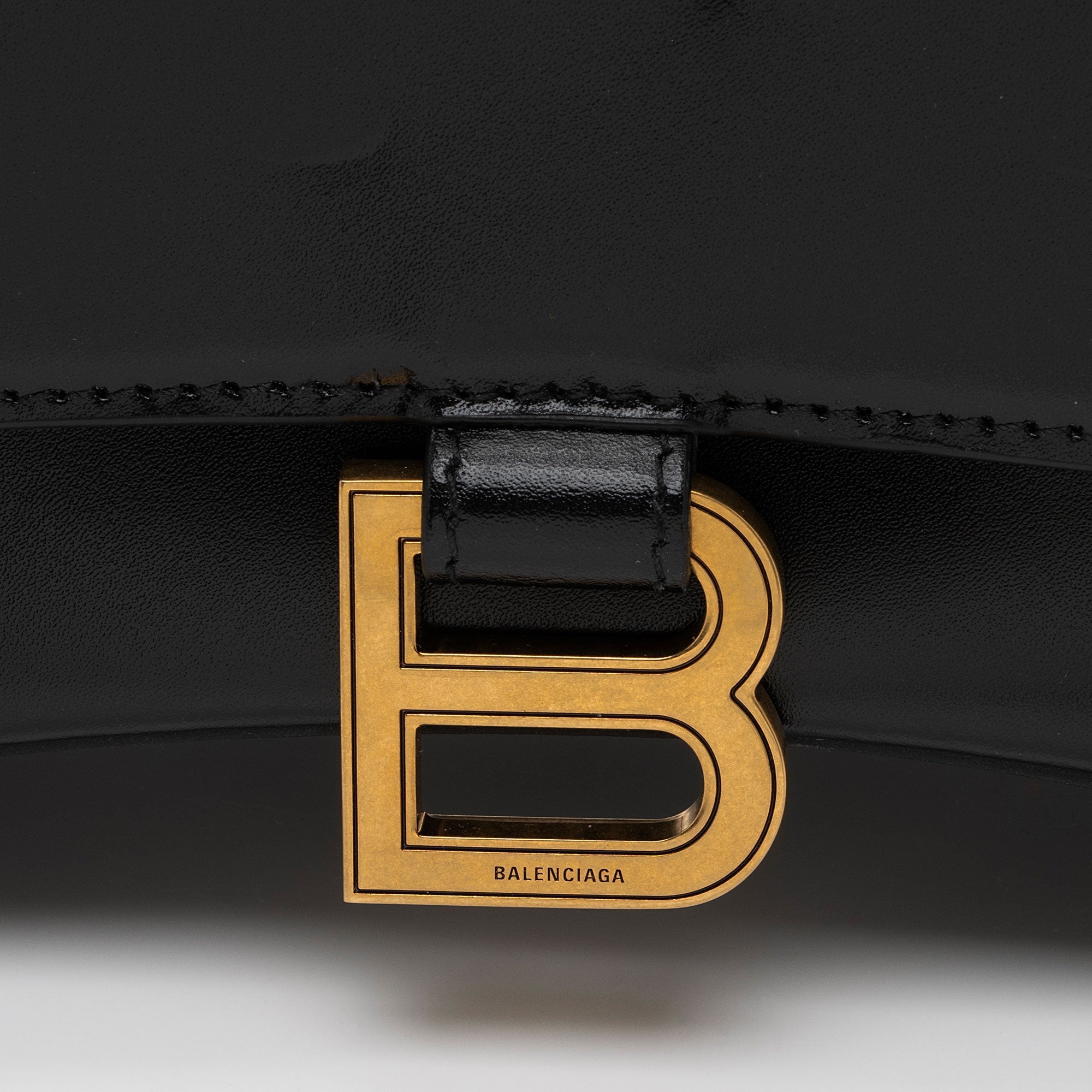 Balenciaga Shiny Calfskin Hourglass Small Top Handle (SHF-9h44a6)