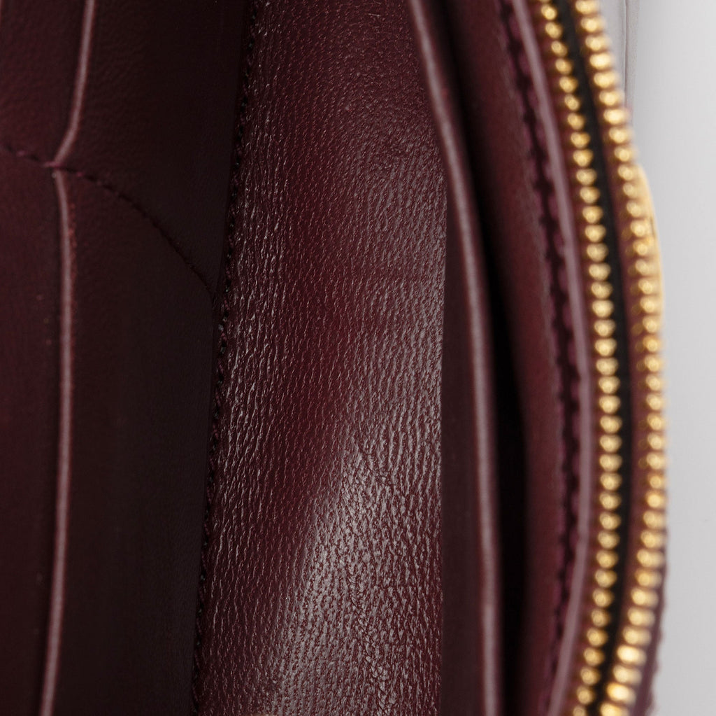 Balenciaga Shiny Croc Embossed Calfskin Hourglass Chain Bag (SHF-8zNGYk)