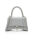 Balenciaga Shiny Croc Embossed Calfskin Hourglass Small Top Handle