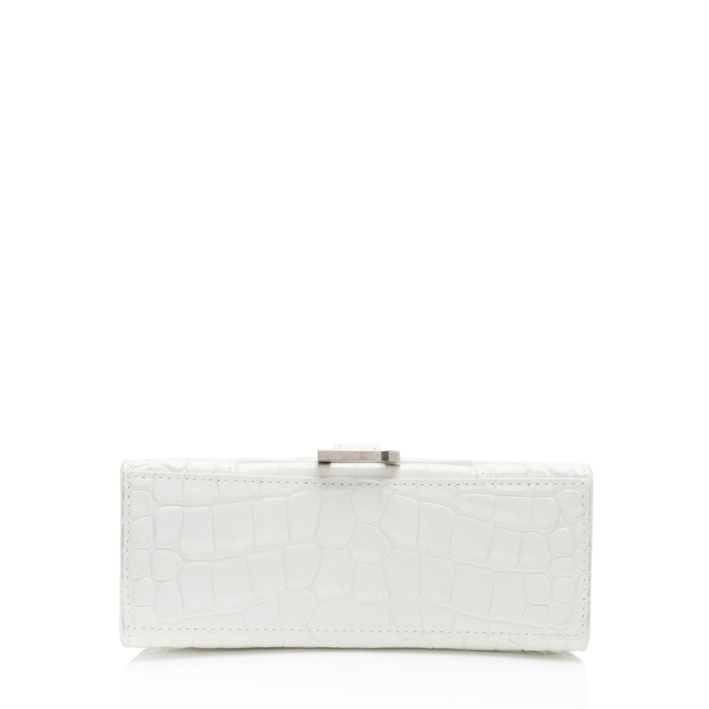 Balenciaga Shiny Croc Embossed Calfskin Hourglass XS Top Handle (SHF-phP4Bs)
