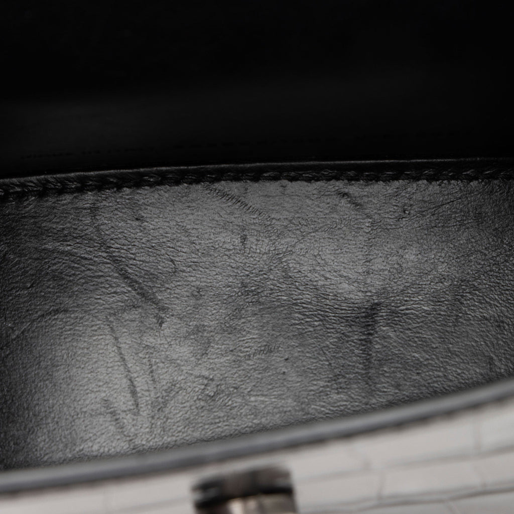 Balenciaga Shiny Croc Embossed Calfskin Hourglass XS Top Handle