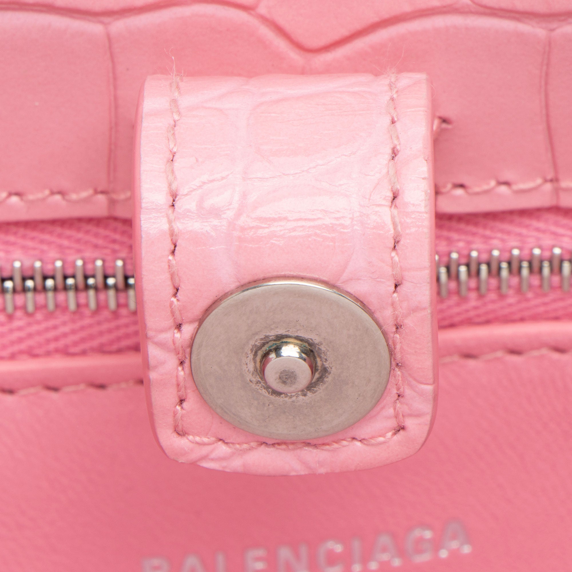 Balenciaga Shiny Croc Embossed Calfskin XX Small Shoulder Bag