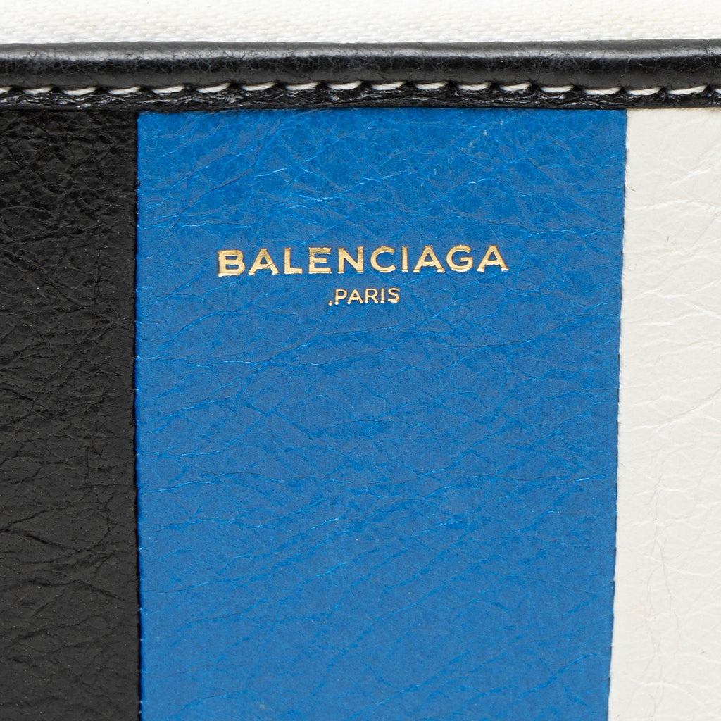 Balenciaga Striped Veau Arena Bazar Zip Around Wallet