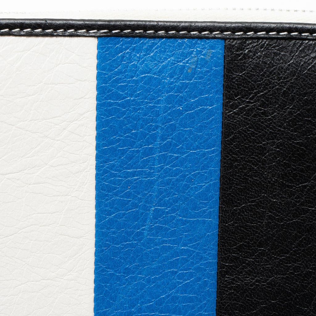 Balenciaga Striped Veau Arena Bazar Zip Around Wallet