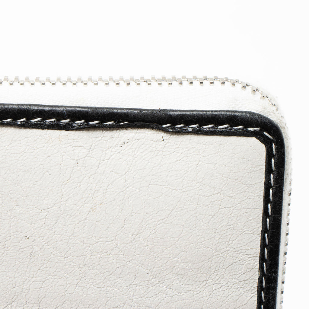 Balenciaga Striped Veau Arena Bazar Zip Around Wallet