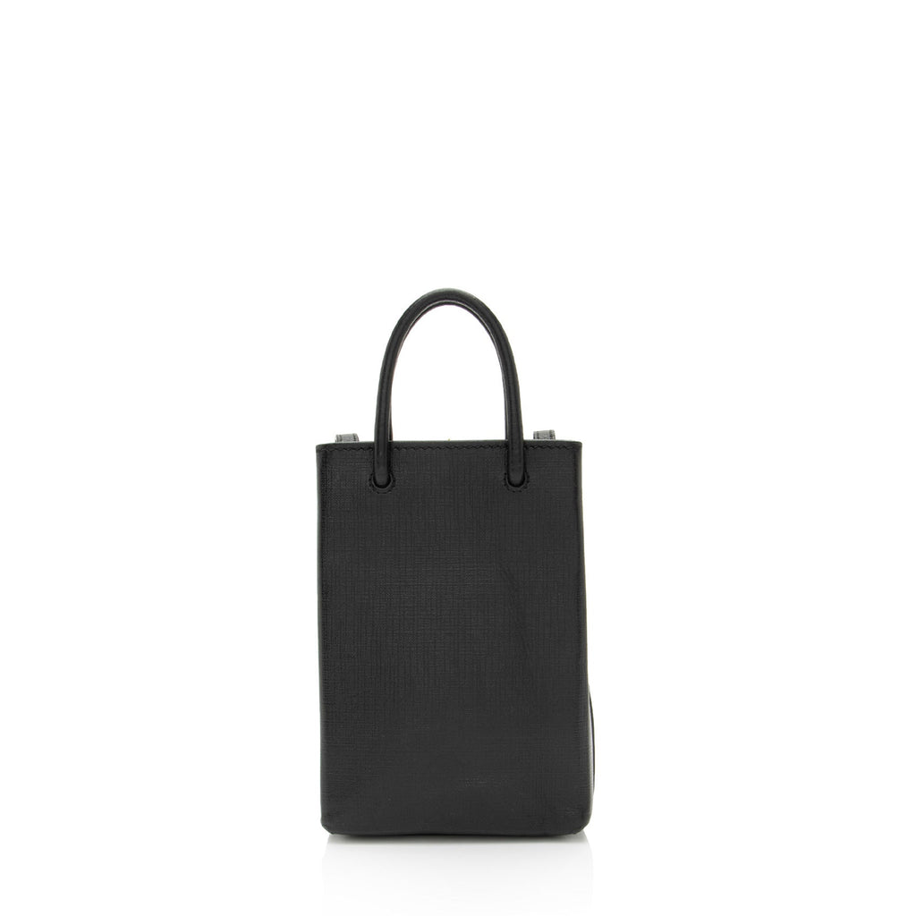 Balenciaga Textured Calfskin Phone Holder Crossbody