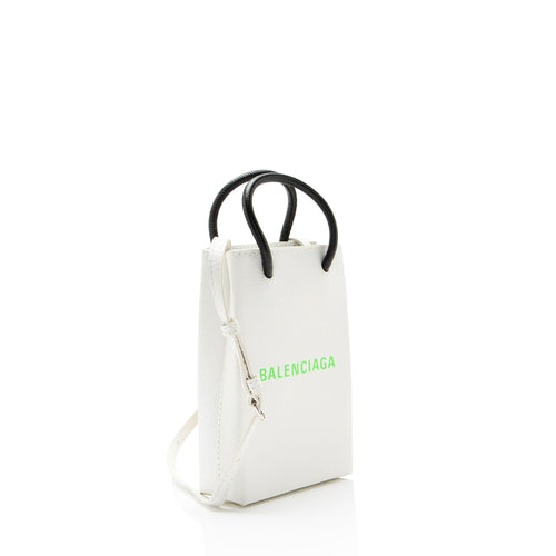 Balenciaga Textured Calfskin Phone Holder Crossbody