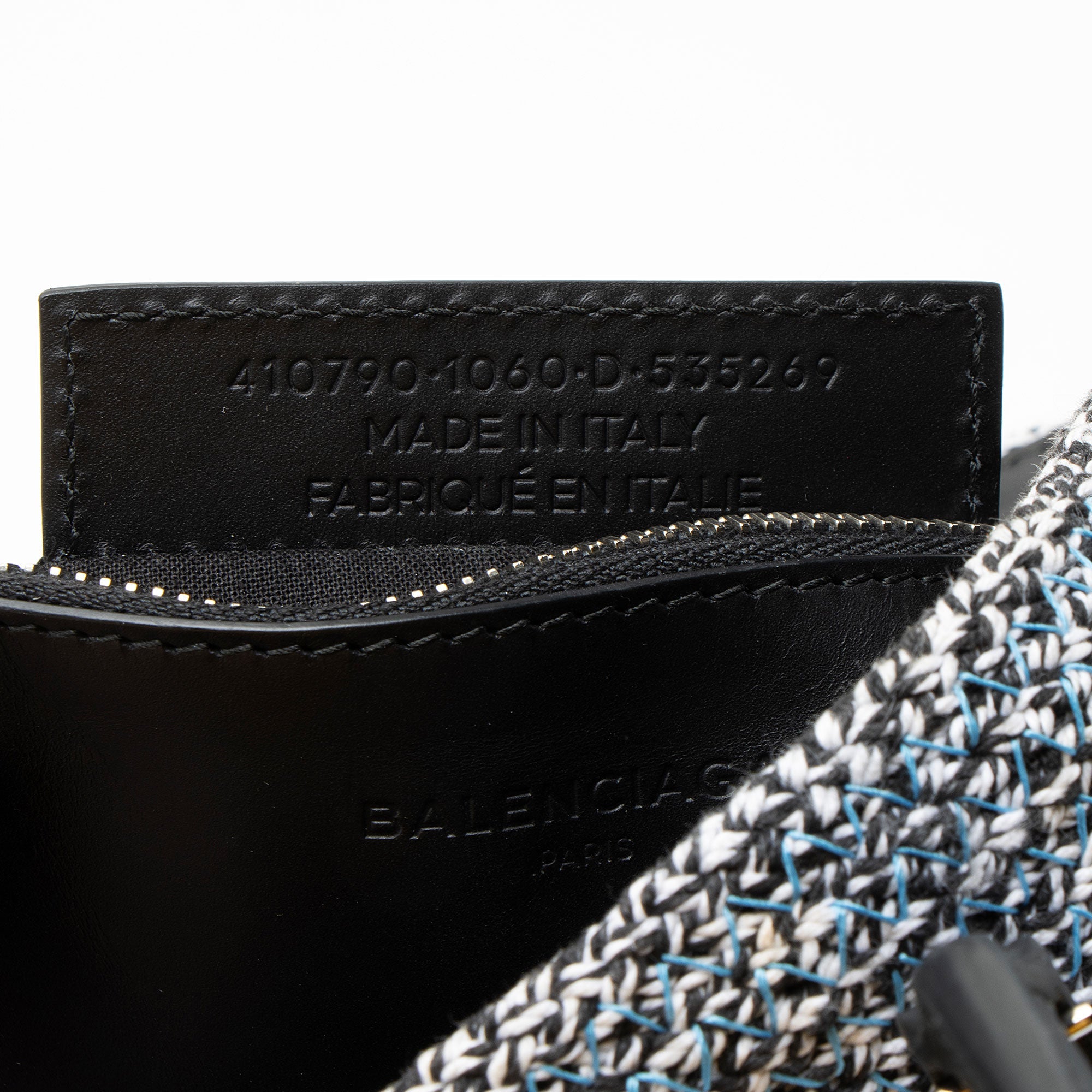 Balenciaga Tweed Leather Cabas Tote