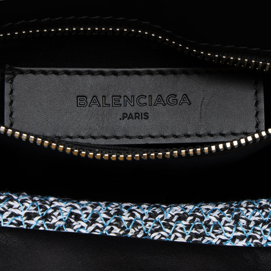 Balenciaga Tweed Leather Cabas Tote
