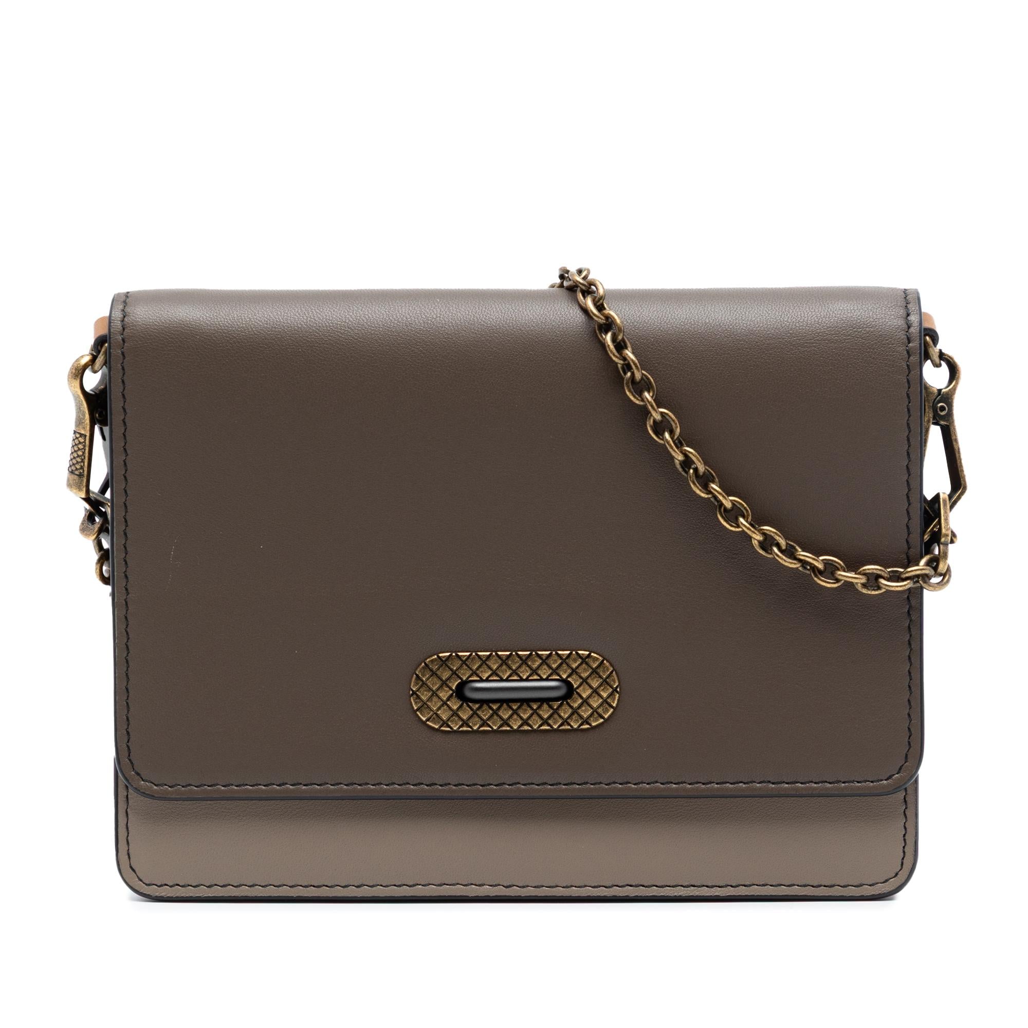 Bottega Veneta Bicolor Leather Wallet on Chain