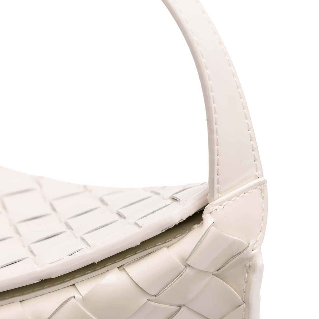 Bottega Veneta Brushed Calfskin Intrecciato Cradle Fold Over Shoulder Bag