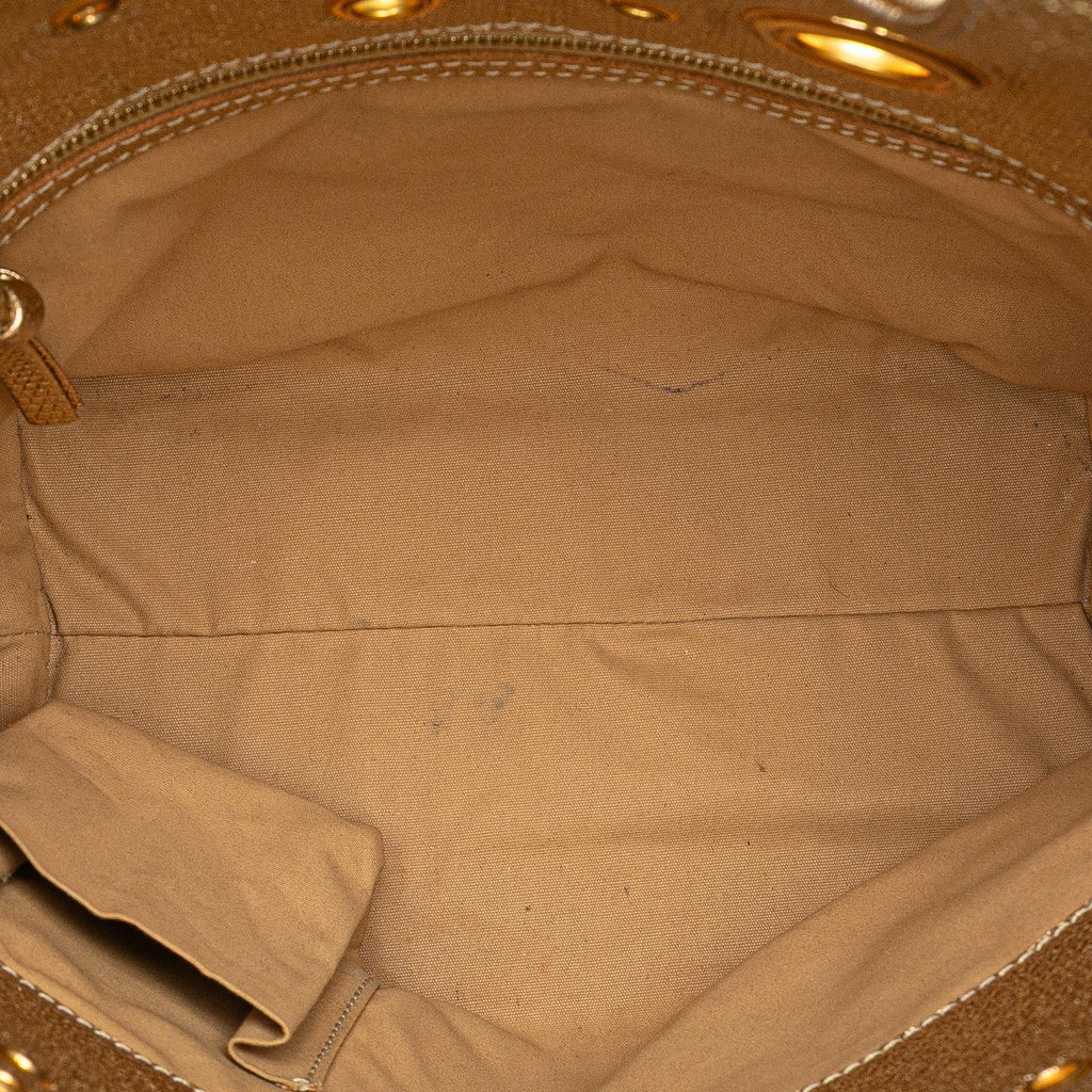 Bottega Veneta Calfskin Intrecciato Grommet Handbag