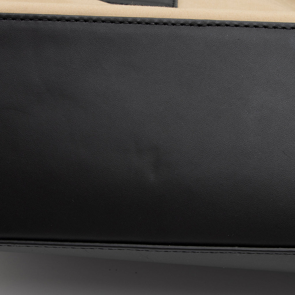 Bottega Veneta Canvas Calfskin Two Tone Tote