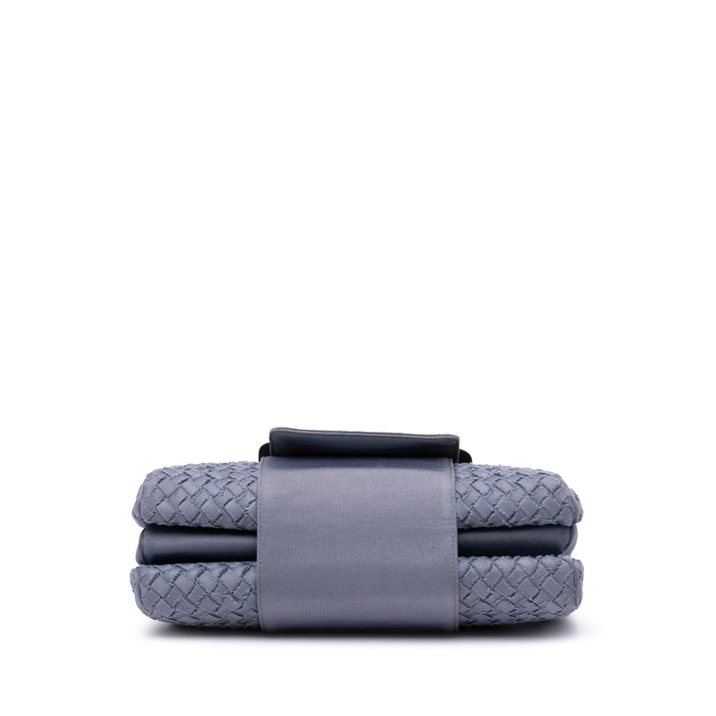 Bottega Veneta Canvas Intrecciato Buckle Flap Handbag