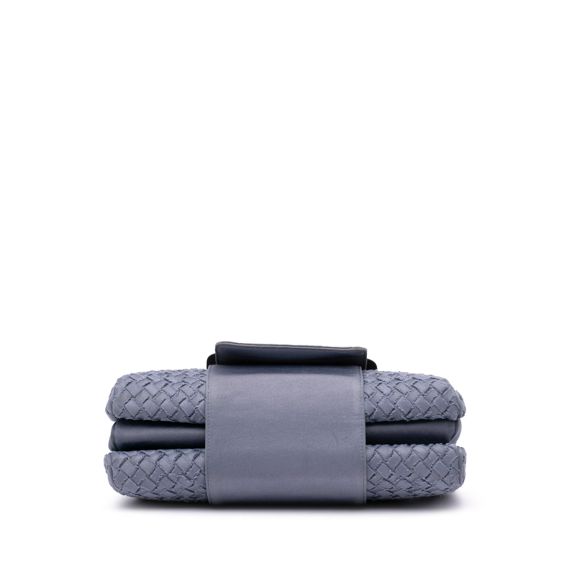 Bottega Veneta Canvas Intrecciato Buckle Flap Handbag